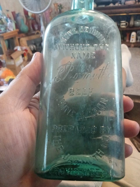Antique Apothecary Jarmuth's  Bottle of Beef Wine & Iron Providence RI