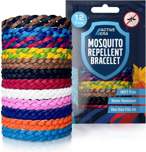 Active Era Leather Mosquito Repellent Bracelets - Waterproof Deet Free 10-days+