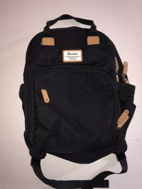 NEW Ruvalino Multifunction All In One Travel Black Diaper Bag Backpack | A1
