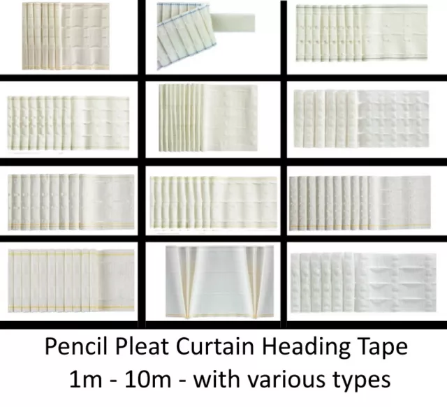 Pencil Pleat Curtain Heading Tape Various Widths/Lengths - Curtain Making