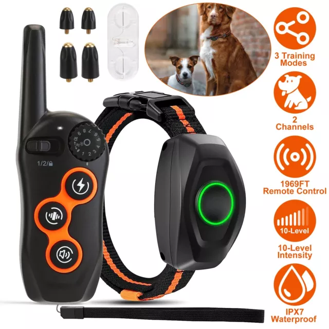 Pet Training Bark Collars Rechargeable Wireless Remote Shock Collar Dog Supplies