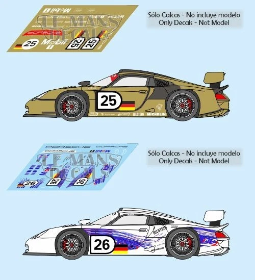 Decals Porsche 911 Carrera RSR Le Mans 1976 1:32 1:43 1:24 1:18 Slot Calcas - Foto 8