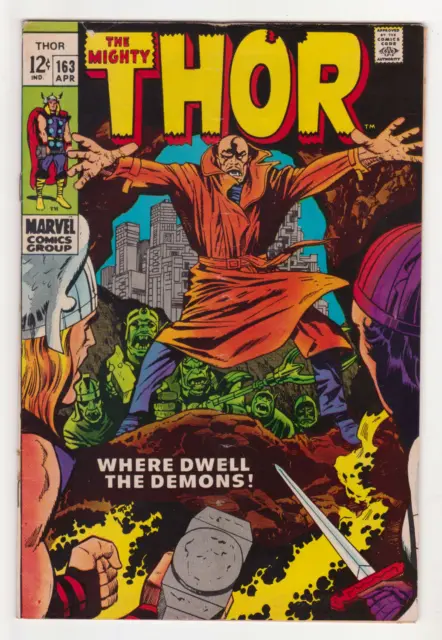 The Mighty Thor #163, Marvel Comics 1969 VG/FN 5.0 2nd Warlock/Him
