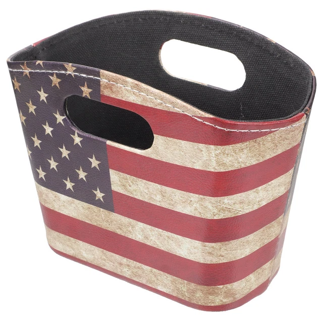 Organizador de lavandería decorativo portátil para cesta de cuero de escritorio grande diario