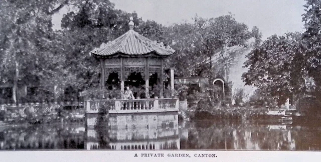 Private Garden Pagoda Canton Guangzhou China Original 1901 Photo Print 10x7"