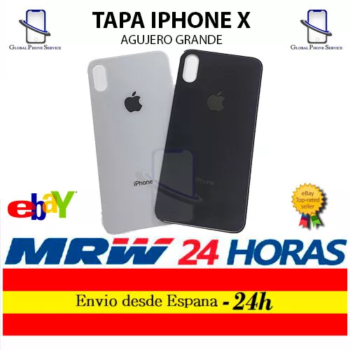 Tapa Trasera Cristal para IPHONE X Agujero Grande Fácil montaje Envío 24Hr