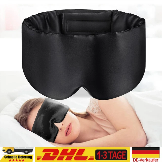 Schlafmaske Herren - Damen Seide Verstellbar Brille Augen Reise Augenbinde NEU