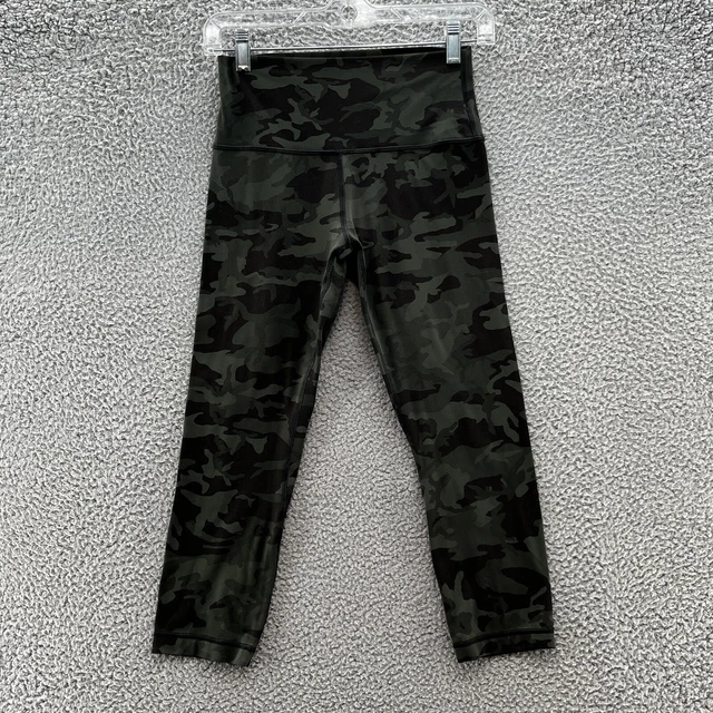 LULULEMON LEGGINGS WOMENS 6 Green Camo Align High Rise Crop