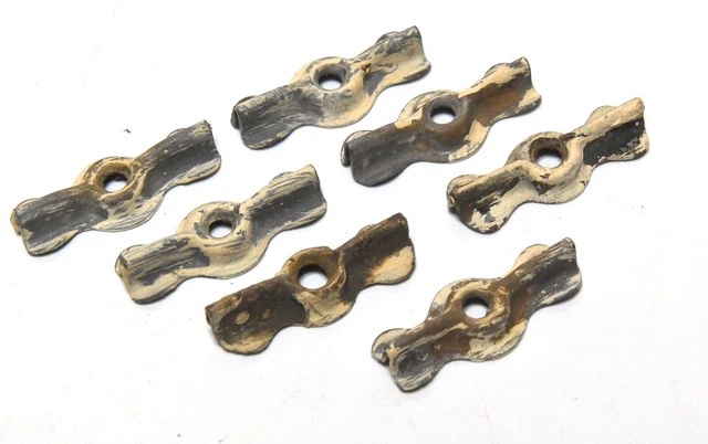 7 Vintage Jelly Cupboard Cabinet Bow Tie Button Turn Latch 1 3/4 Inch Metal