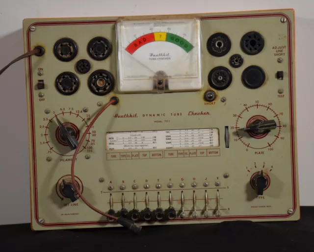 Original Vintage Heathkit Dynamic Tube Checker Model TC-1