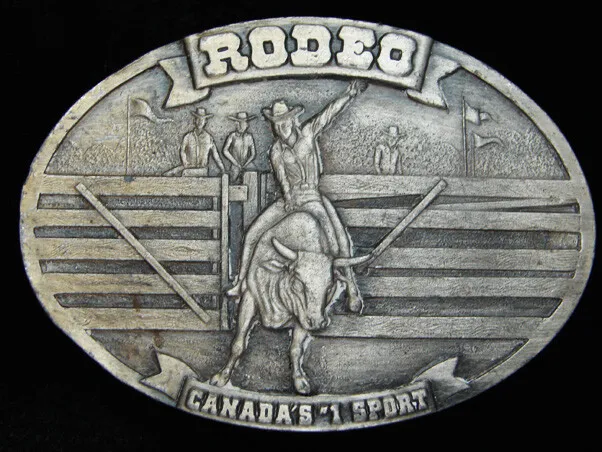 Pl01124 Vintage 1977 **Rodeo** Canada's #1 Sport Western & Cowboy Belt Buckle