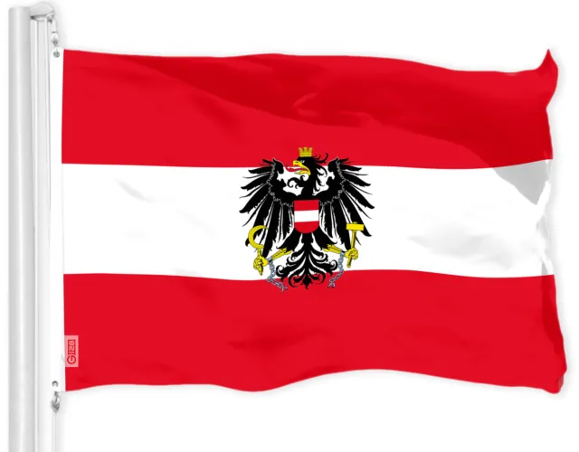 G128 Austria Austrian Coat of Arms Flag 3x5 Ft LiteWeave Pro Printed 150D Poly