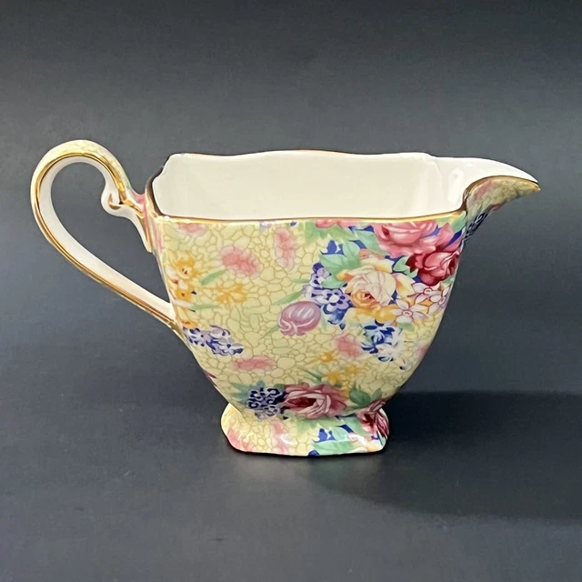 Royal Winton Grimwades WELBECK Yellow Floral Chintz Ascot Teapot England 1995 3