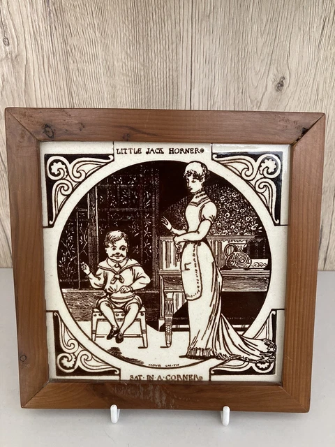 Antique Victorian Minton Hollins 6" Tile Nursery Rhyme Jack Horner MOYR SMITH
