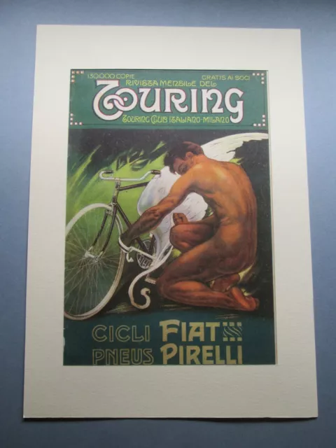 Pubblicita Pneumatici "Pneus Pirelli Cicli Fiat" Stampa Vintage Originale 1912 