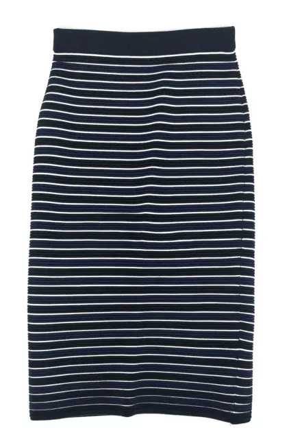 Jonathan Simkhai Ribbed Pencil Skirt Size Small Stretch Black Blue Stripe $315 2