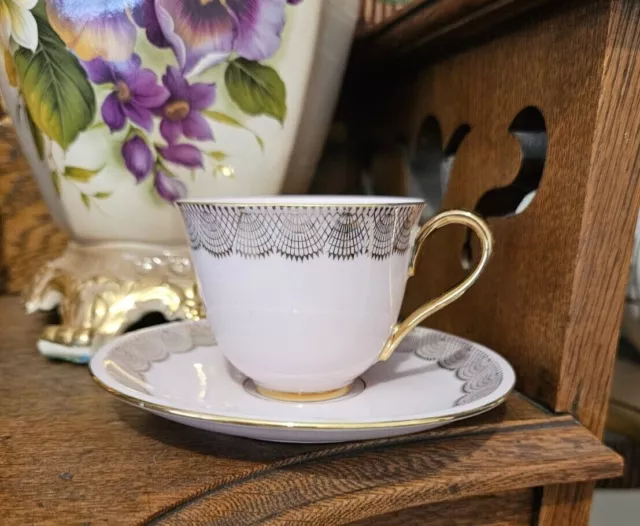 Westminster Fine China Cup and Saucer Duo - Pink with Gold Pattern #273 - As new