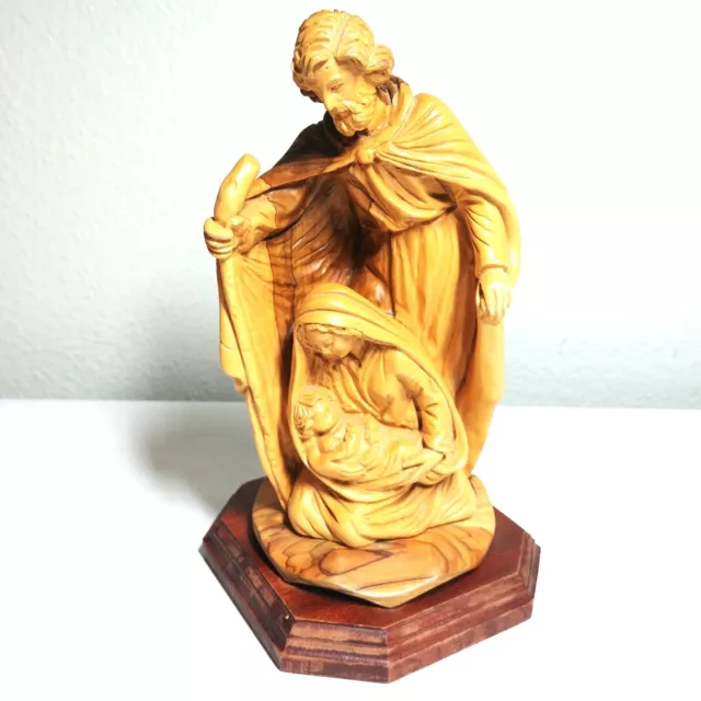 The Holy Family Made of Olive Wood From Holy Land Bethlehem Hand Carved Statue