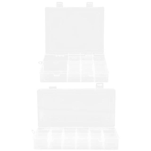 2 piezas Organizador de hardware de rejilla múltiple Transparente Accesorios Pequeños Soporte de plástico