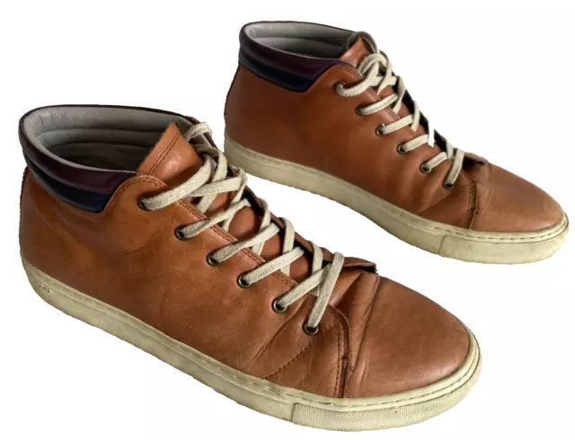 GANT ~ MEN'S Brown Soft Tan Leather Lace Up High Tops Ankle Boots ...