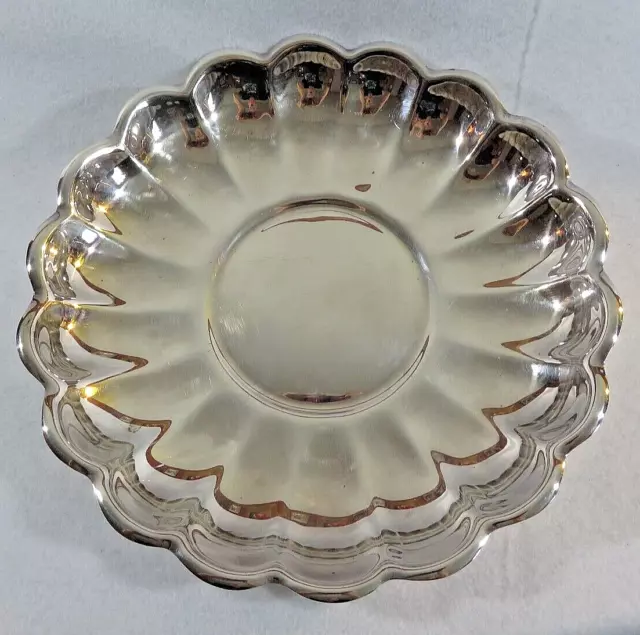 Reed & Barton Scalloped Silverplate Serving Tray Platter 13" Vintage #109