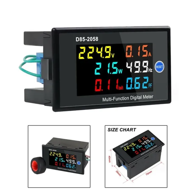 D85-2058 Misuratore digitale tensione/corrente monitor fattore di potenza CA monofase
