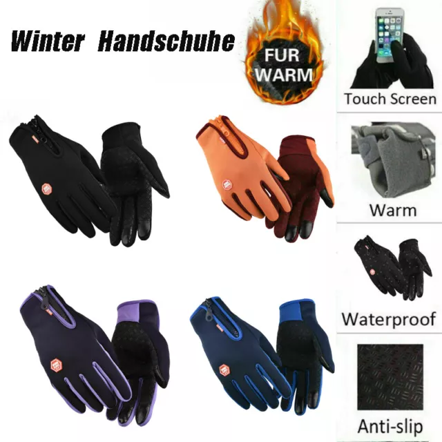 Unisex Winter Handschuhe Fahrrad Thermo Handschuhe Wasserdicht Touchscreen