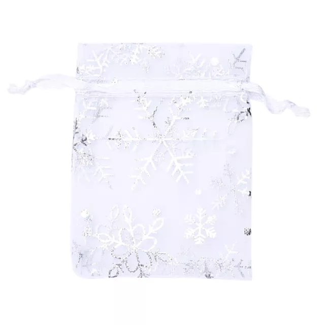 100 PCS Organza Wedding Gift Bags Drawstring Jewelry Pouch Bags Silver8462