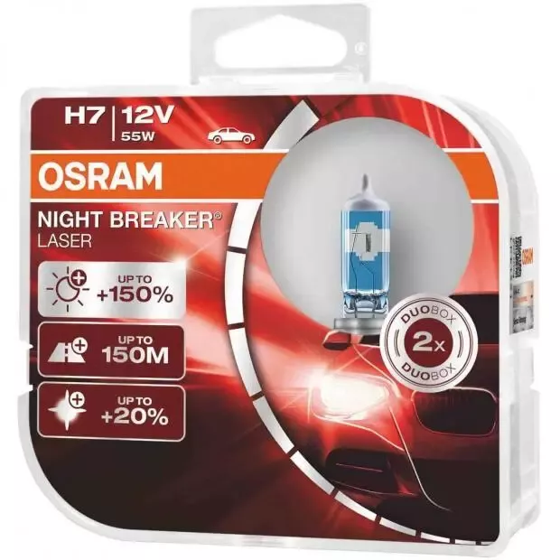 OSRAM Night Breaker Laser 150 H1 H3 H4 H7 H8 H11 HB3 HB4 Twin Packs