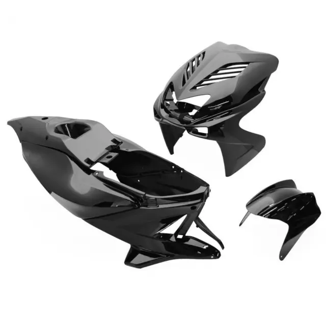 Kit carénage noir brillant pour scooter Yamaha 50 Aerox 1997 à 2020 8 pieces