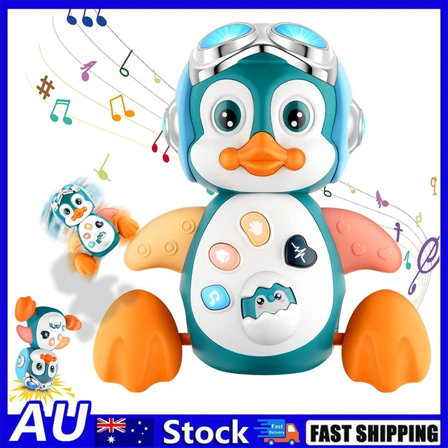 Music Crawling Penguin Electric Baby Toy Kids Toddler Interactive Toys LED Light