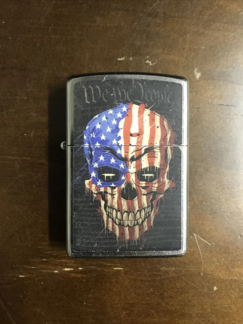 Zippo 2021 Date Mark “We The People” Full Size Lighter Flag on Skull