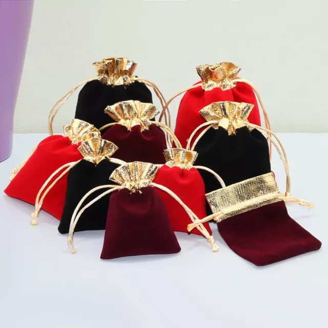 10 x Jewelry Pouches Drawstring Storage Bag Wedding Xmas Party Candy Gift Bag