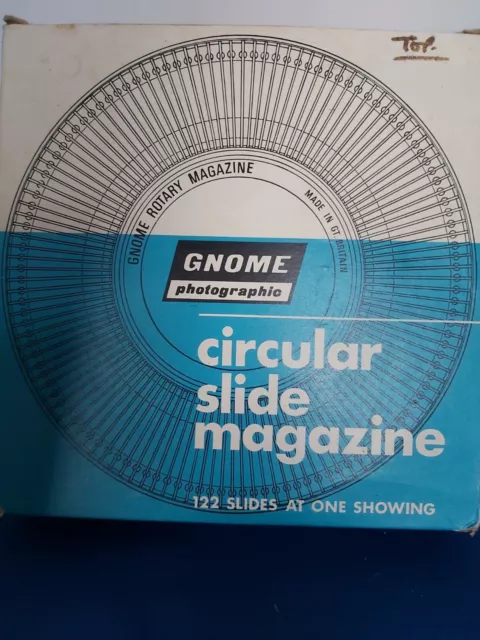 Vintage Gnome 35mm Slide Projector Circular Rotary Slide Magazine for 122 Slides