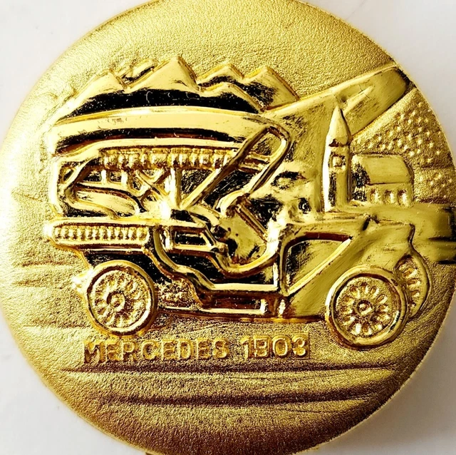 POCKET WATCH MERCEDES 1903 Design Gold Tone Geneva Quartz Needs Battery