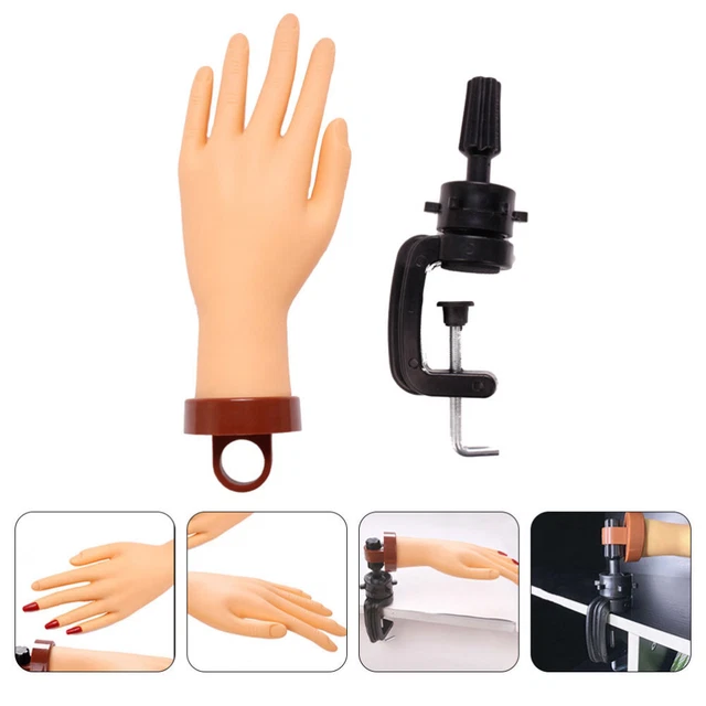 1 pieza Práctica de Entrenamiento de Arte en Uñas Mano Artificial Modelo de Mano Móvil Uñas