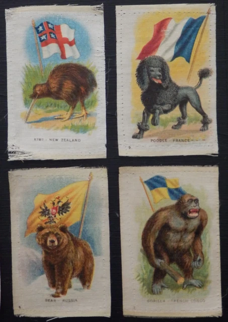 NATURAL HISTORY known as ANIMAL WITH FLAG Silks issued by ITC in 1915 3