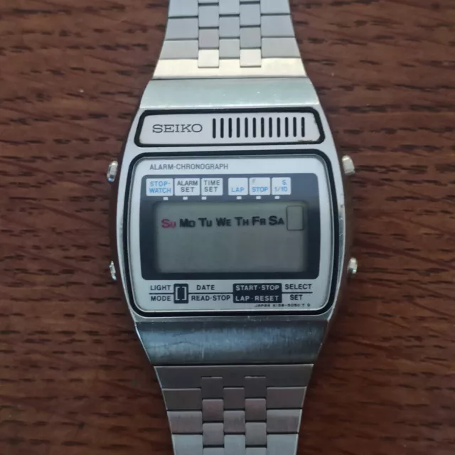 Seiko Quartz Alarm Chronograph A158-5070 Vintage Digital Men's Watch