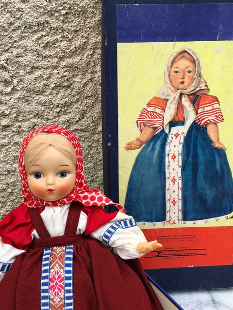 Ancienne Poupée Russe Vintage Dans Sa Boîte D'origine Jouet Collection