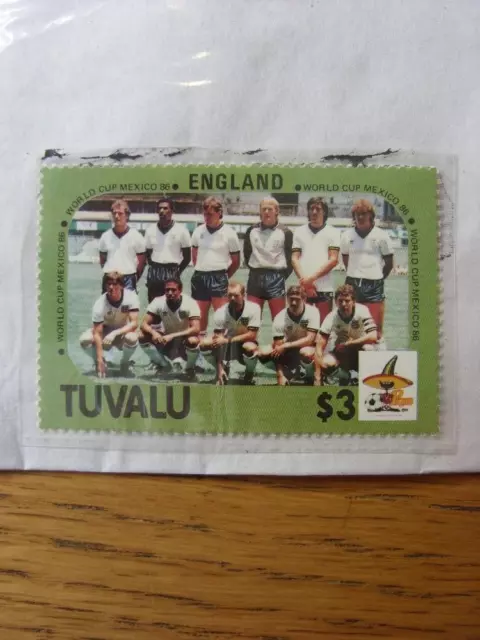 1986 World Cup Stamp: Tuvalu - England Team