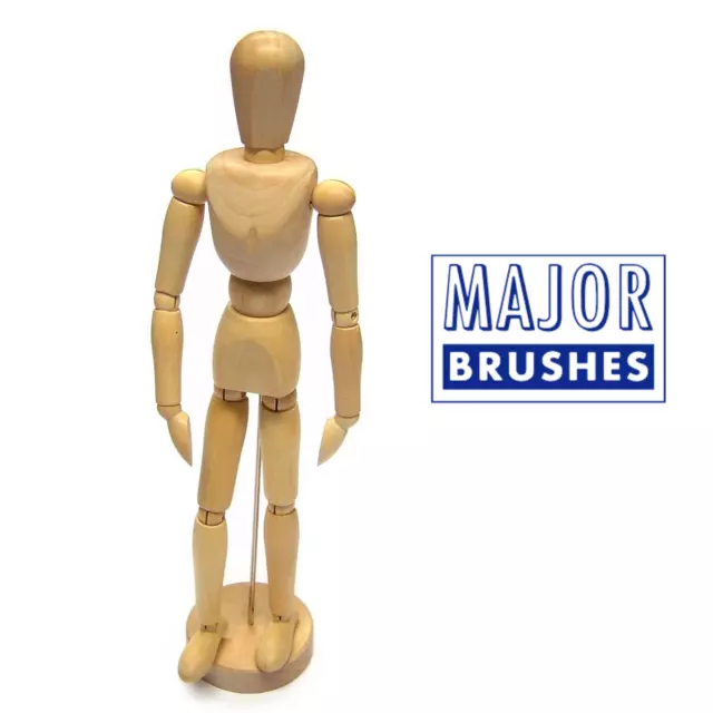 Major Brushes Wooden Male Manikin 12" / 30cm Drawing Aid Sketching Artist Figure