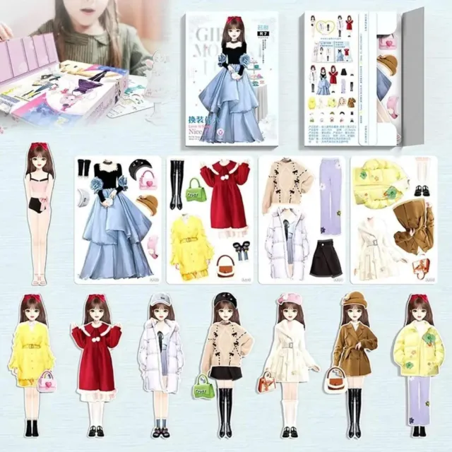 Magnetic Dress up Dolls Pretend and Play Travel Playset Toy Princess Dress up AU