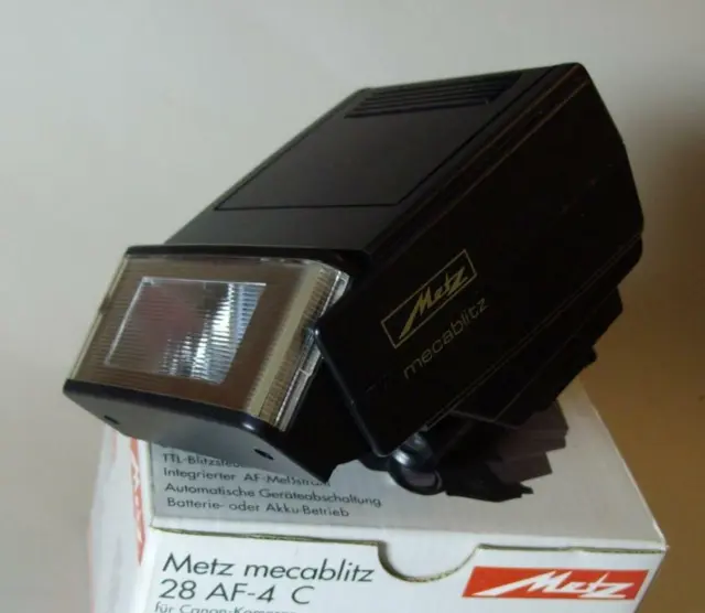 Metz Mecablitz 28AF-4C Flash For Canon EOS series (not digital).New Old Stock 3