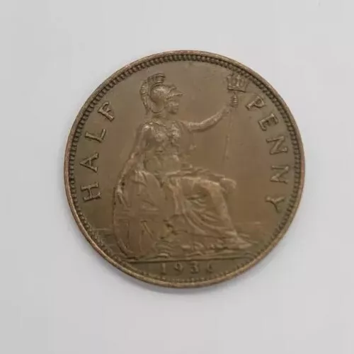 1936 George V UK Half Penny 1/2d coin