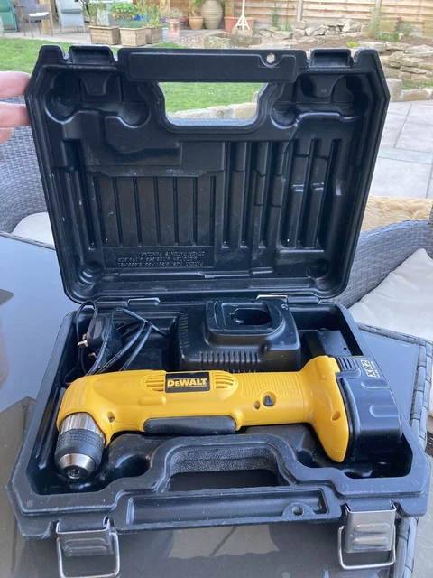 Taladro angular DeWalt DW966 con cargador y estuche de transporte (batería defectuosa)