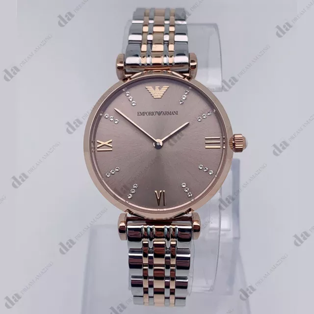 Emporio Armani AR1840 Two Tone Gianni Stainless Steel Ladies Women's Wrist Watch