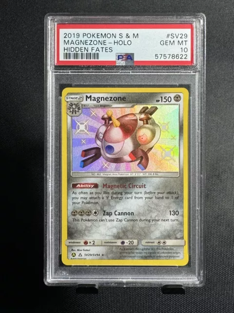 PSA 10 Magnezone Shiny Holo Rare SV29/SV94 Hidden Fates Pokemon TCG