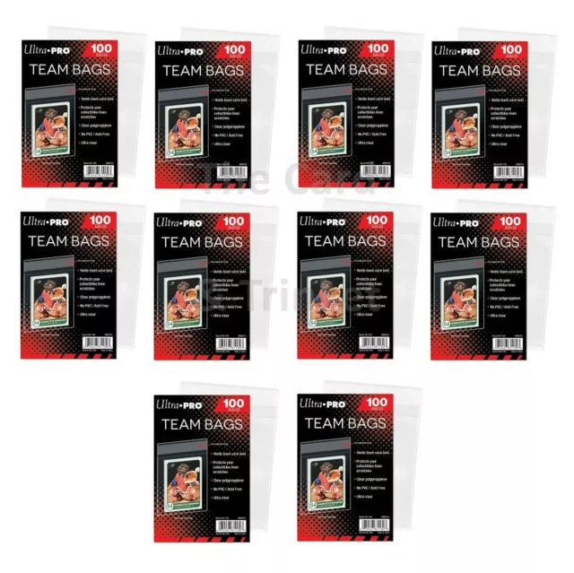 1000 Ultra PRO Resealable Team Bags Sleeves Card Protectors 10 x 100ct