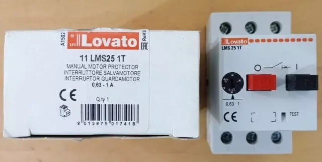 Lovato 11Lms2504T Interruttore Salvamotore 0,25-0,4 A