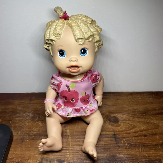 Works! 2009 Baby Alive Baby All Gone Molded Blonde Hair Talking Doll Hasbro